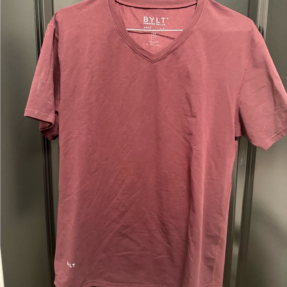 BYLT Basics Burgundy V-Neck Tee